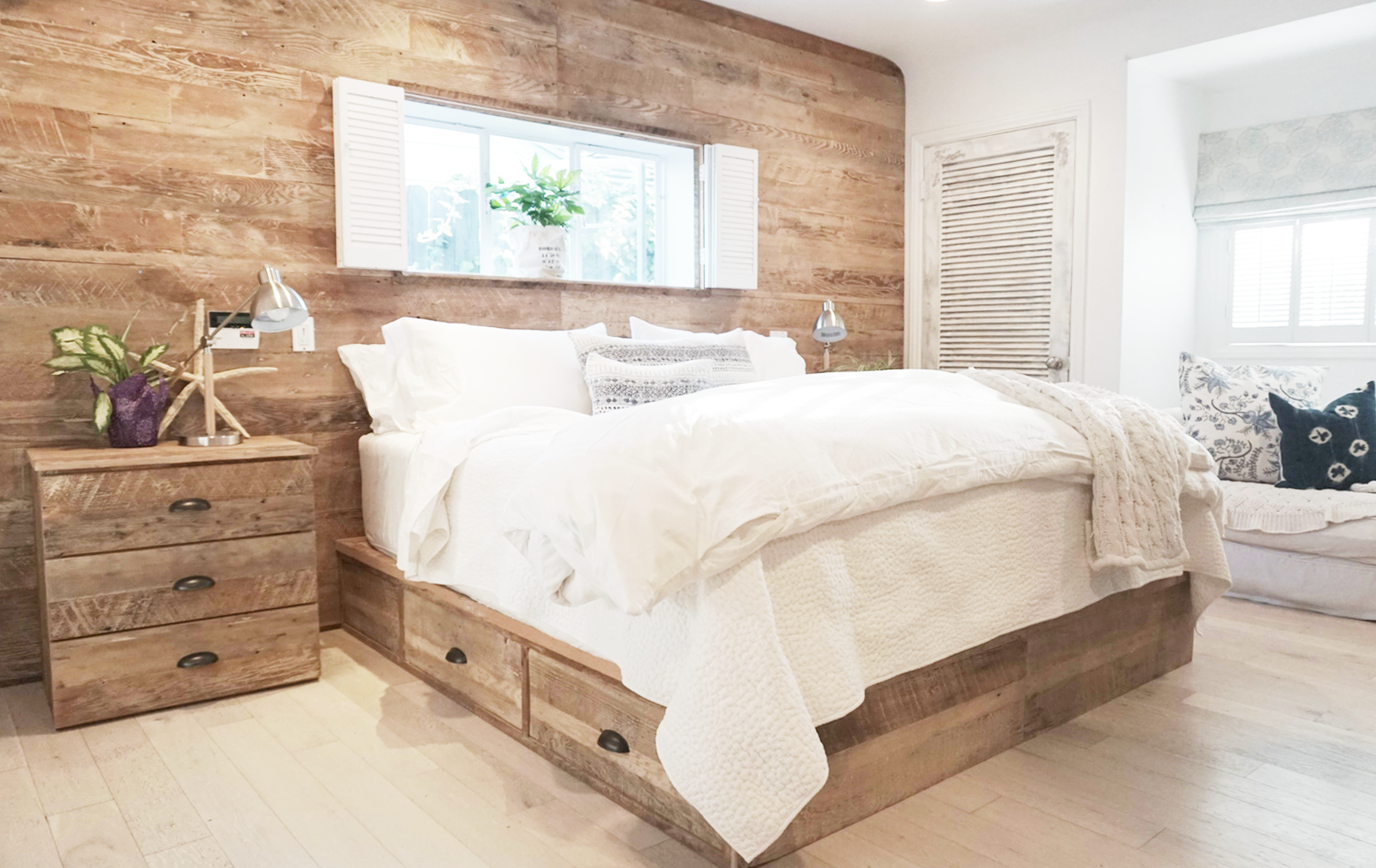 Reclaimed wood bedroom